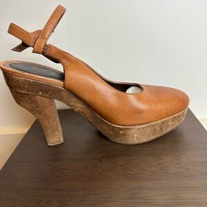 Marni leather ankle strap platform heel